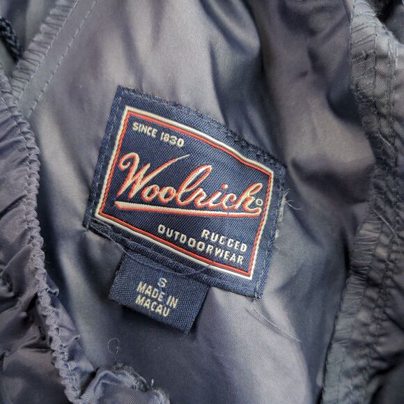 Woolrich Wind Water Resistant Windbreaker Pants Size S Navy Blue Golf Nylon - Picture 11 of 11